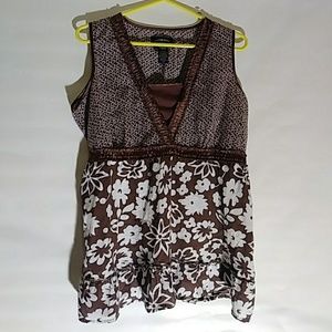 Brown and white blouse